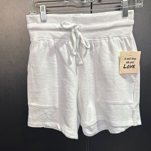 The Sweatshirt Project,Elastic drawstring waist, hip pockets,cotton poly shorts